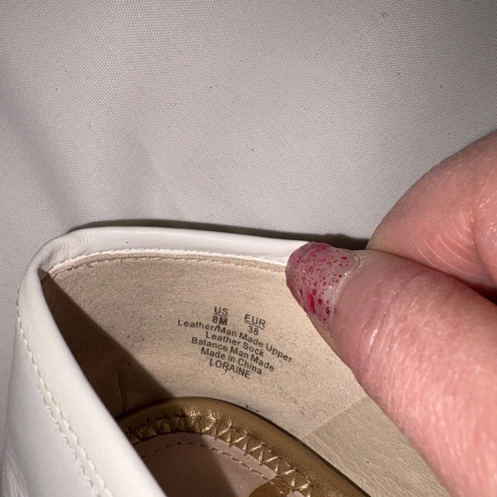 Sam Edelman White Women's Leather Loafers with Gold Bit Detail Size‎ 8 - Picture 7 of 7